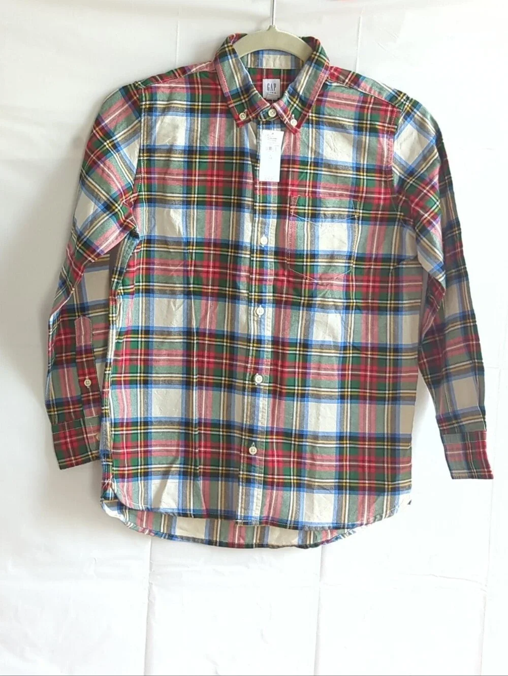 Gap Kids Plaid Long Sleeve Cotton Button-up Shirts Lot Of 2 Size L (10) NWT